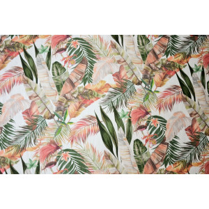 Len odzieżowy / dekor. Tropical Leaves k.53/1